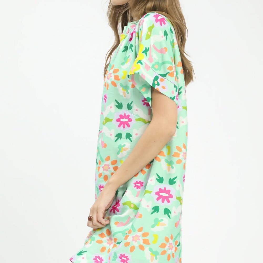 Umgee Abstract Floral Shift Dress‎ - Picture 2 of 6